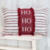 Handcrafted Embroidered Cotton HoHoHo Throw Pillow | Vibhsa