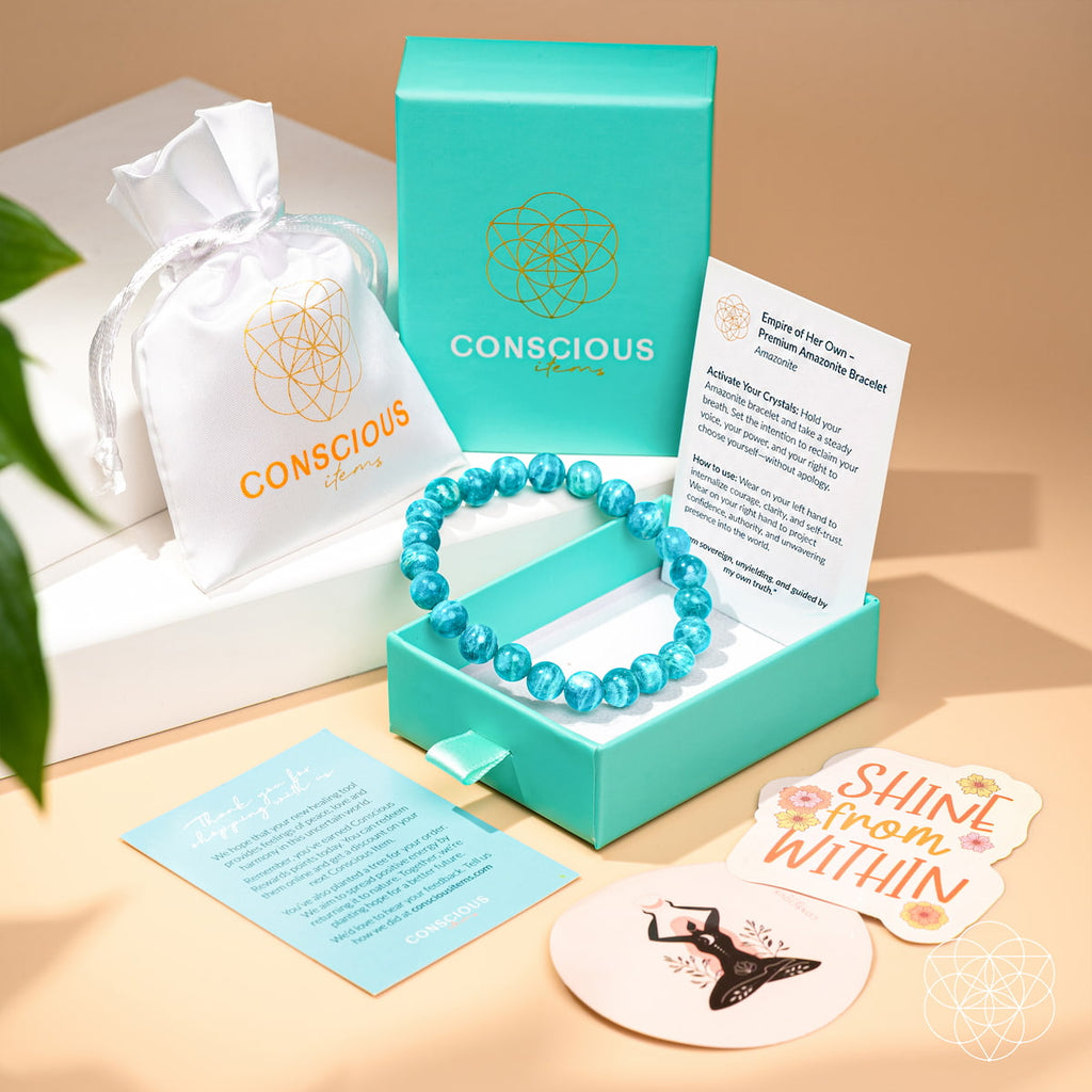 Handcrafted Premium Amazonite Beaded Bracelet | Conscious Items