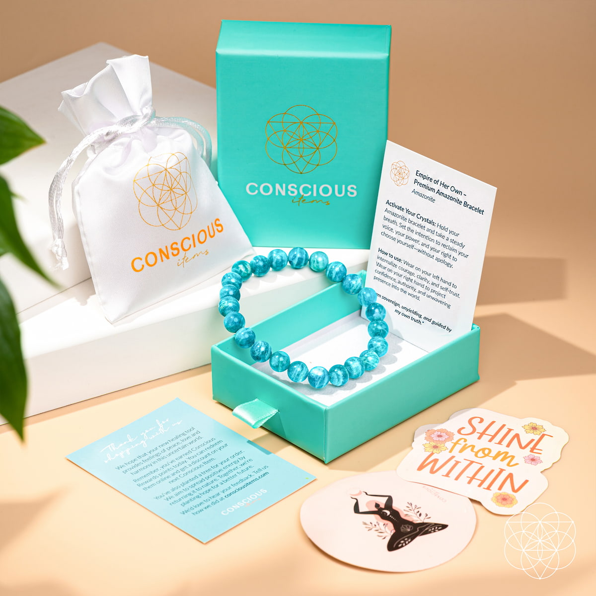 Handcrafted Premium Amazonite Beaded Bracelet | Conscious Items