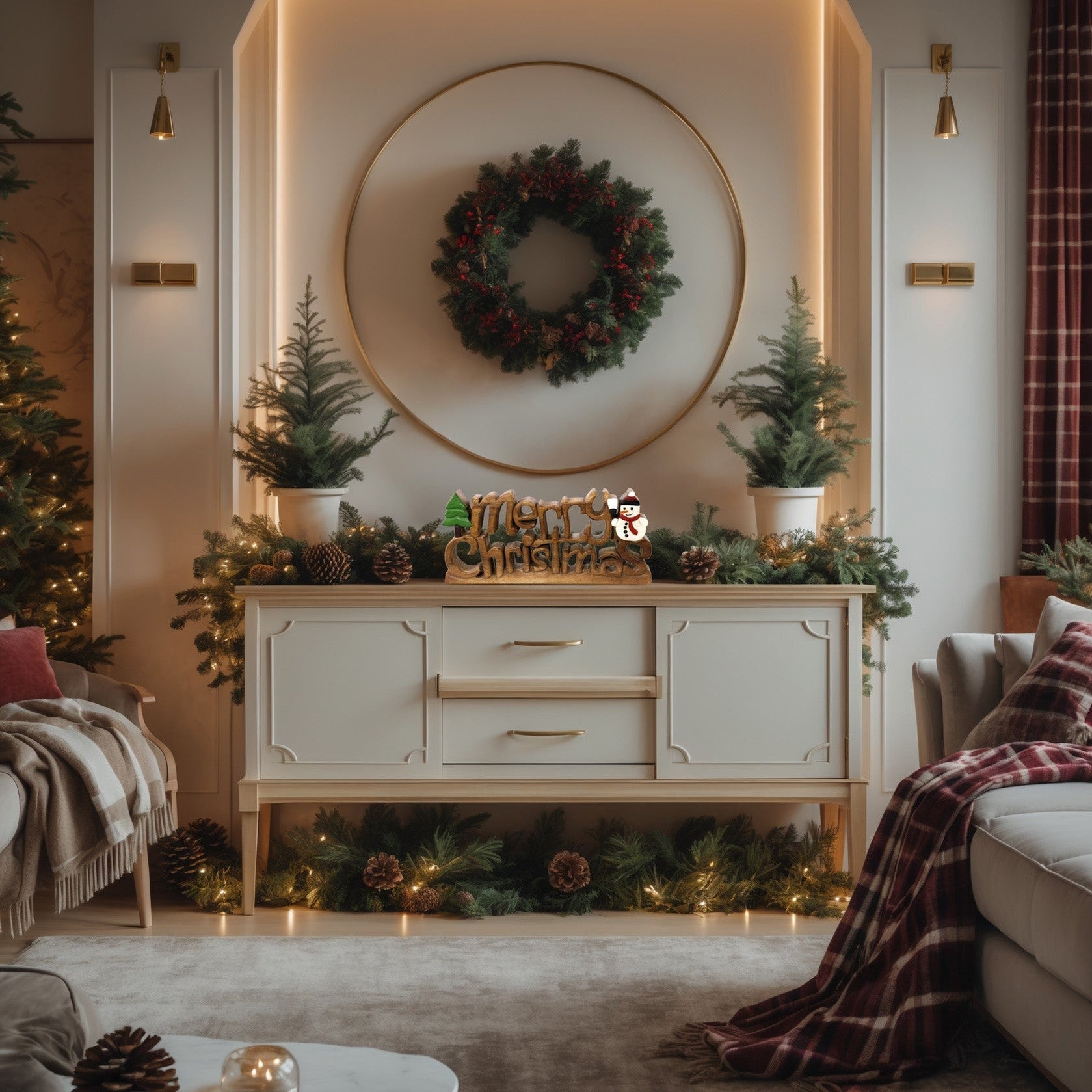 Handcrafted Solid Acacia Wood Christmas Sign | Decozen