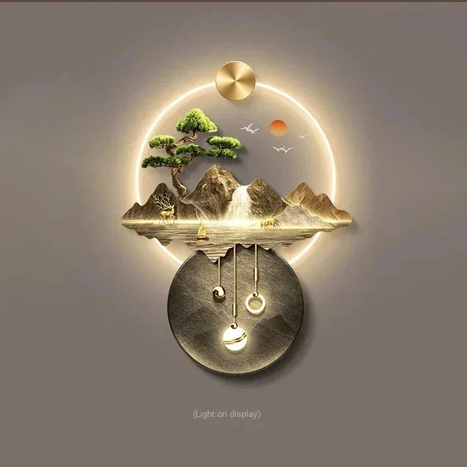 Handcrafted Wood Wall Light 3D Slim | Dlight Decor