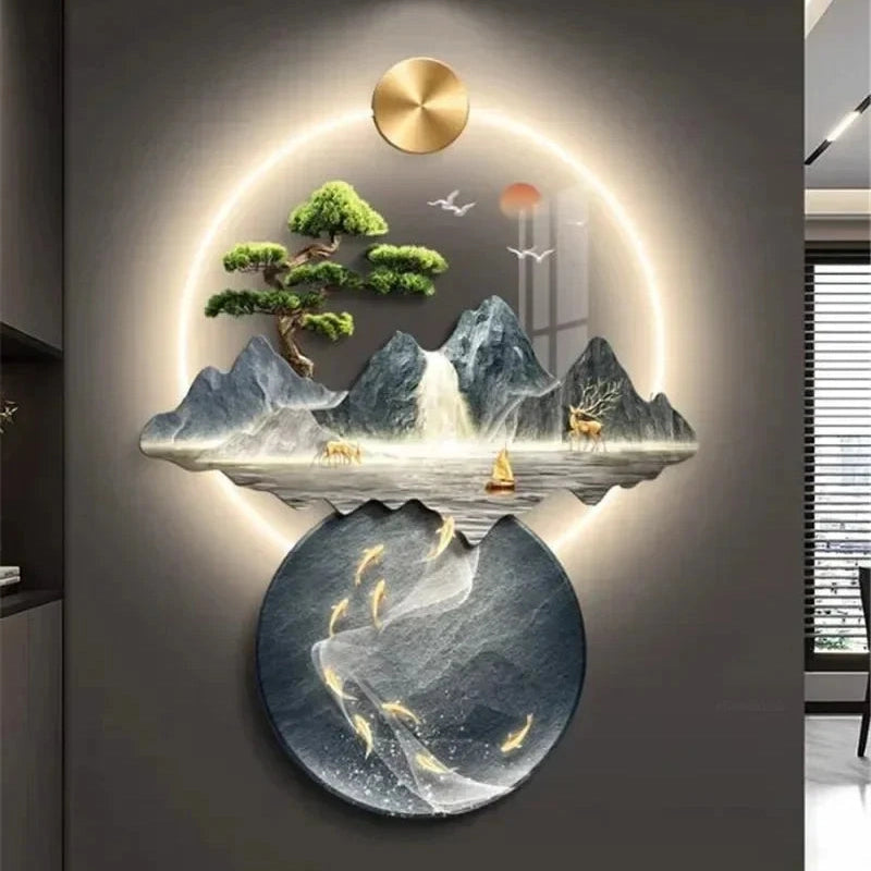 Handcrafted Wood Wall Light 3D Slim | Dlight Decor