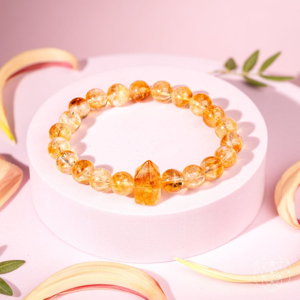 Handmade Citrine Bead Stretch Bracelet | Conscious Items