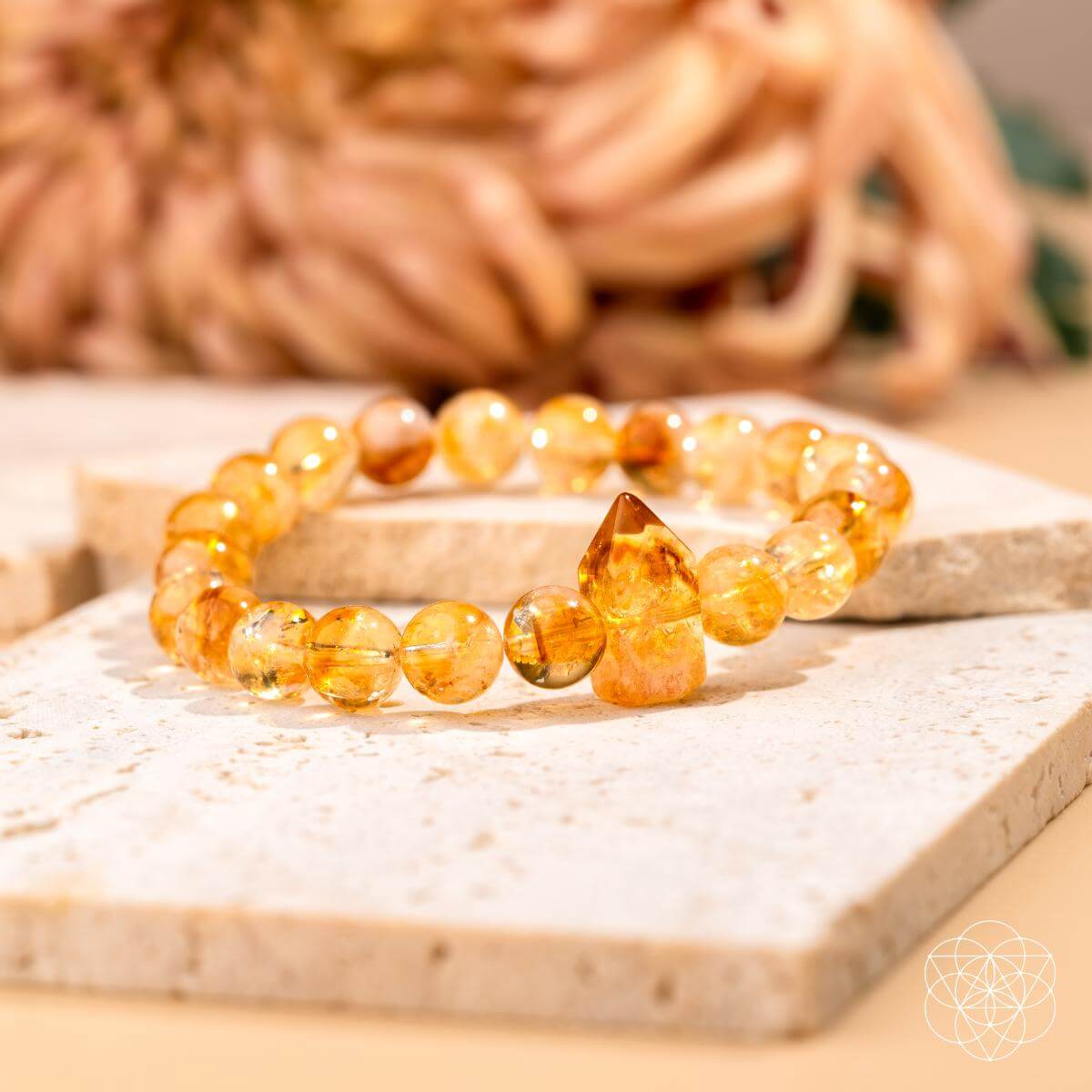 Handmade Citrine Bead Stretch Bracelet | Conscious Items