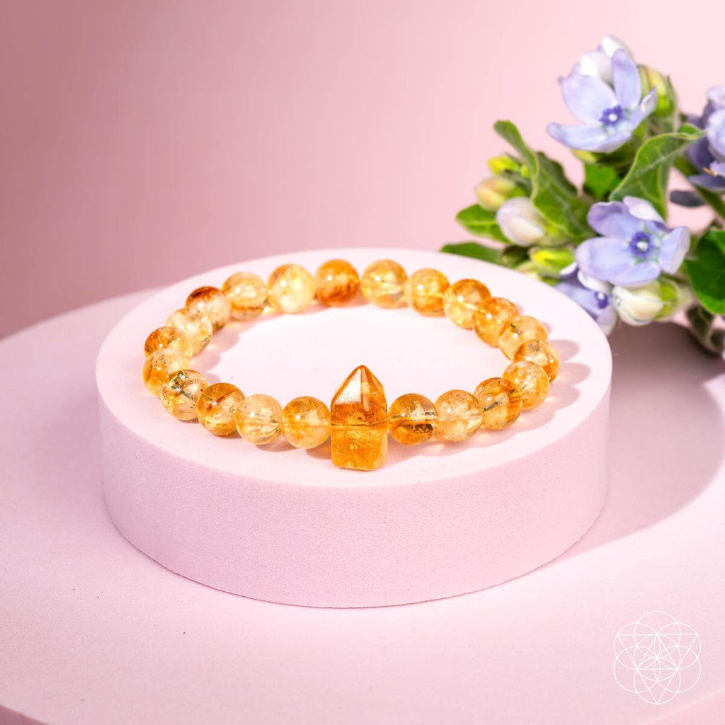 Handmade Citrine Bead Stretch Bracelet | Conscious Items