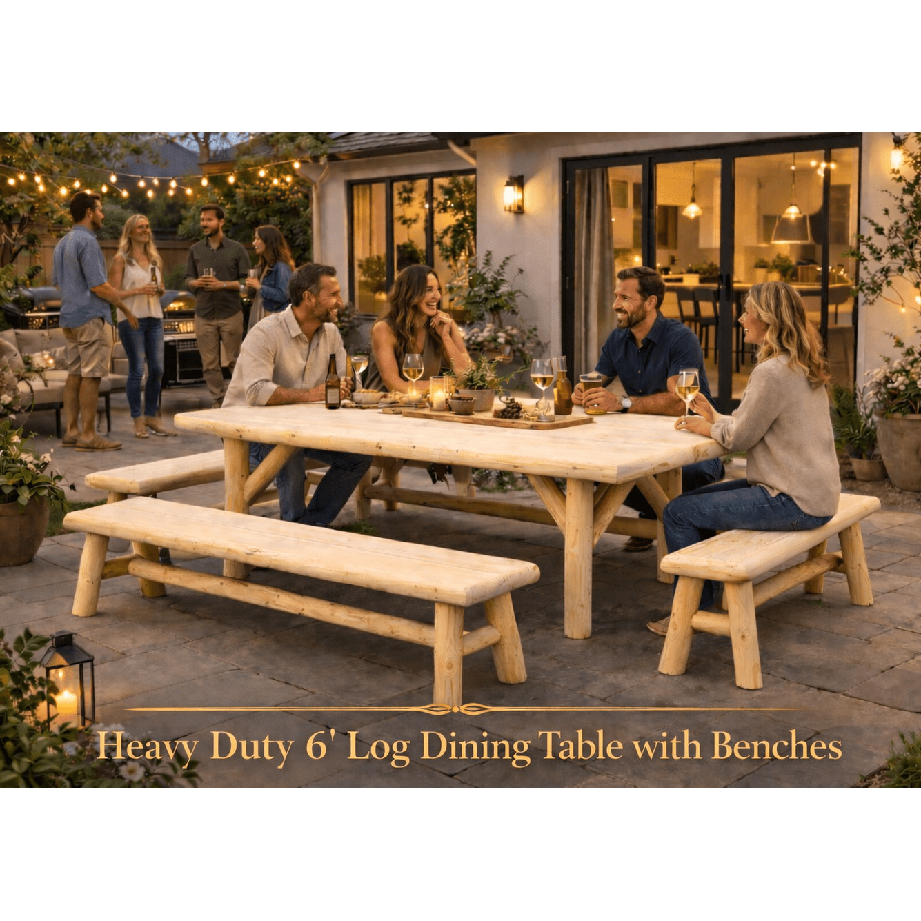 Handmade Rustic Outdoor Picnic Table