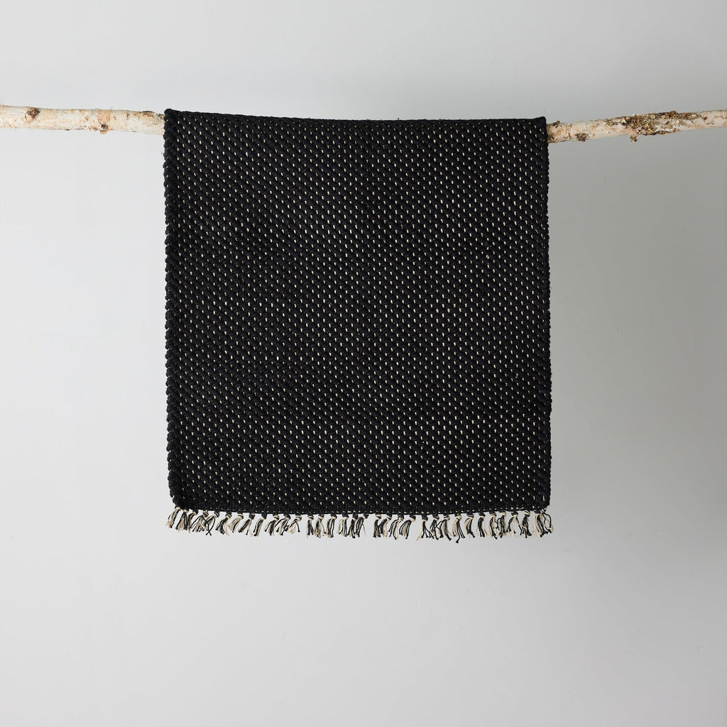Herringbone Black Cotton Mat