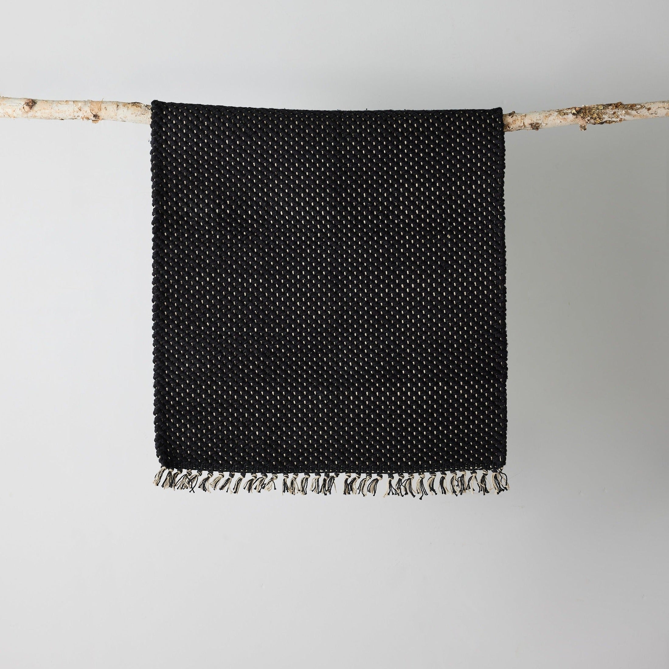 Herringbone Black Cotton Mat