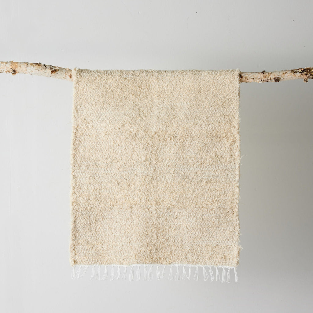 Tabby Cotton Natural Ecru Shag Mat