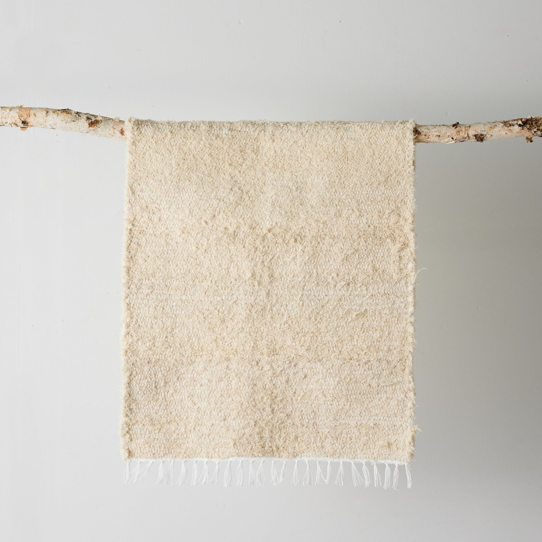 Tabby Cotton Natural Ecru Shag Mat