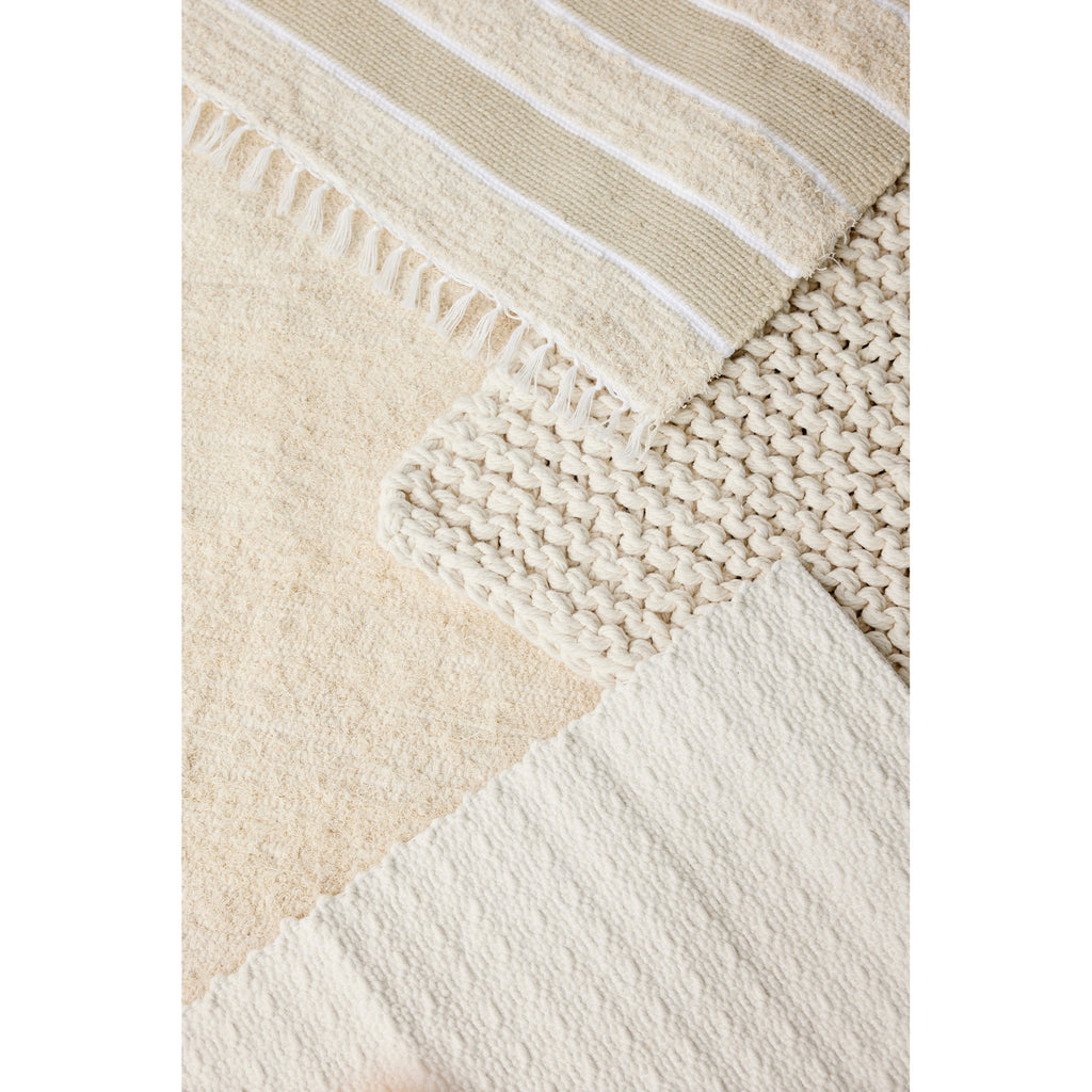 Tabby Cotton Natural Ecru Shag Mat