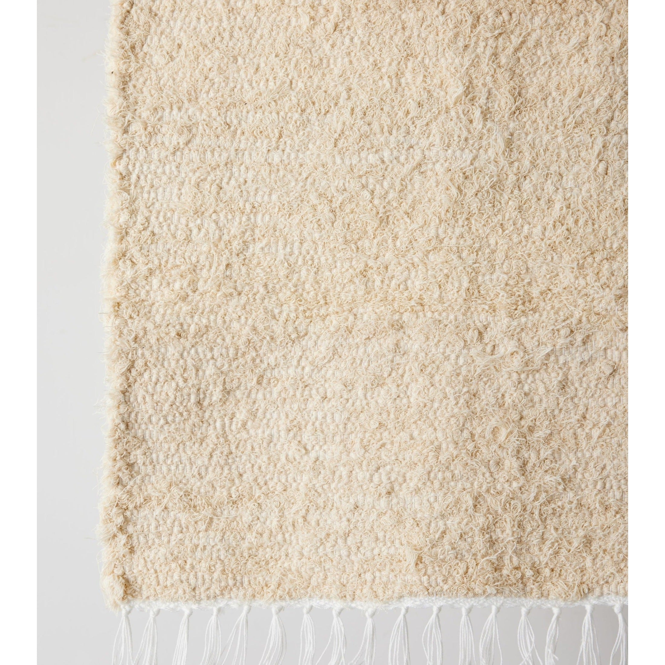 Tabby Cotton Natural Ecru Shag Mat