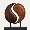 Harmony Flow – Hand Carved Yin Yang Wooden Sculpture, Artistic Home and Farm House Decor, Gift for Mom