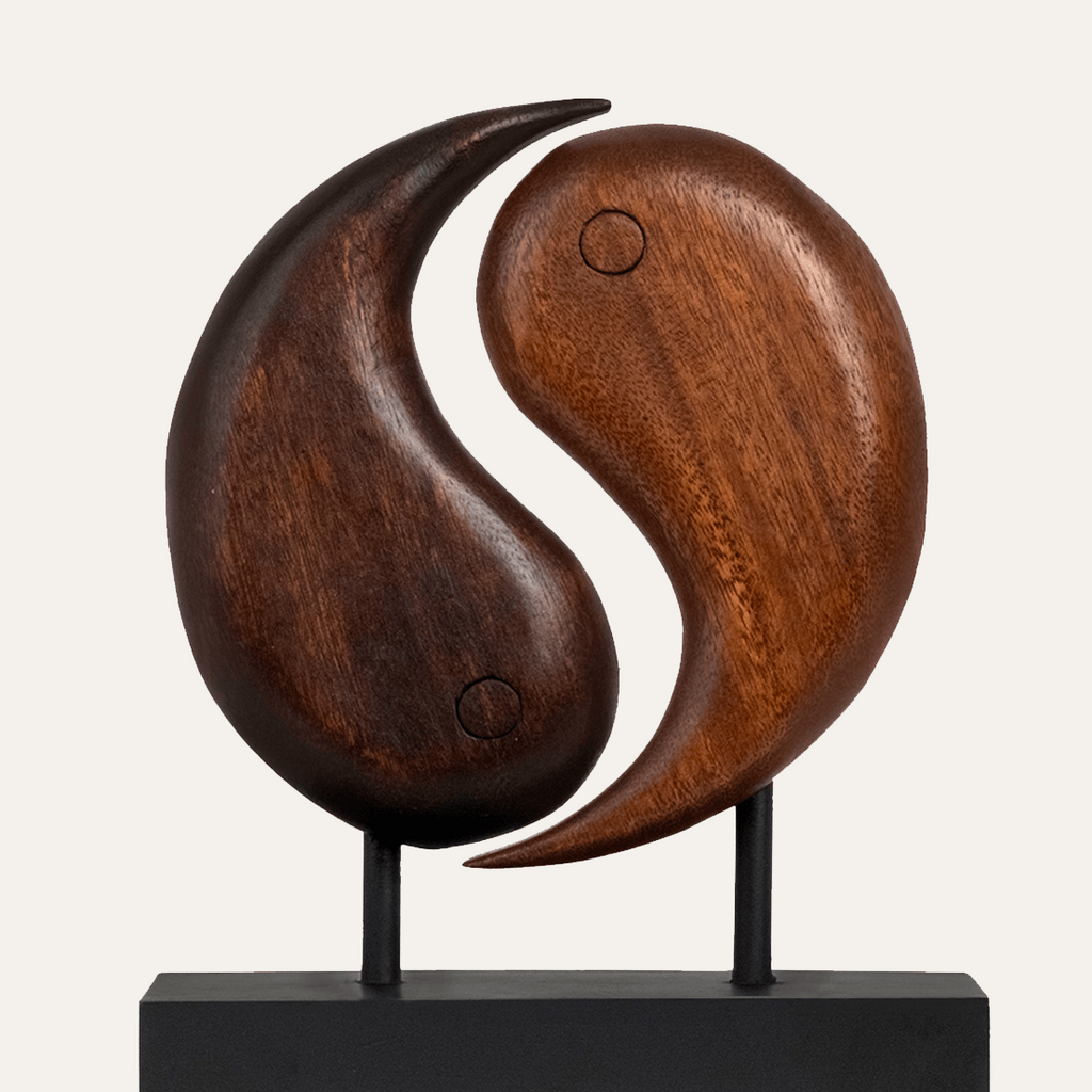 Harmony Flow – Hand Carved Yin Yang Wooden Sculpture, Artistic Home and Farm House Decor, Gift for Mom