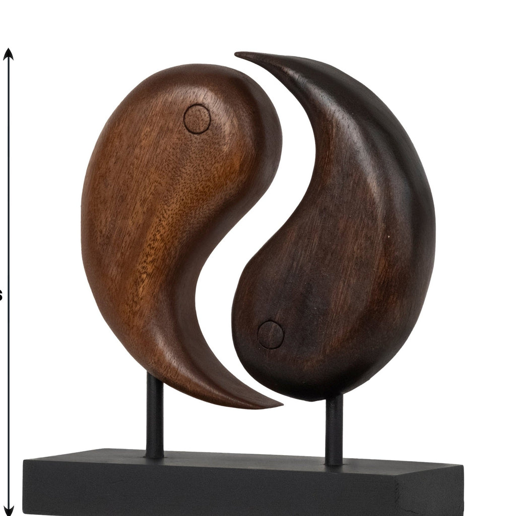 Harmony Flow – Hand Carved Yin Yang Wooden Sculpture, Artistic Home and Farm House Decor, Gift for Mom