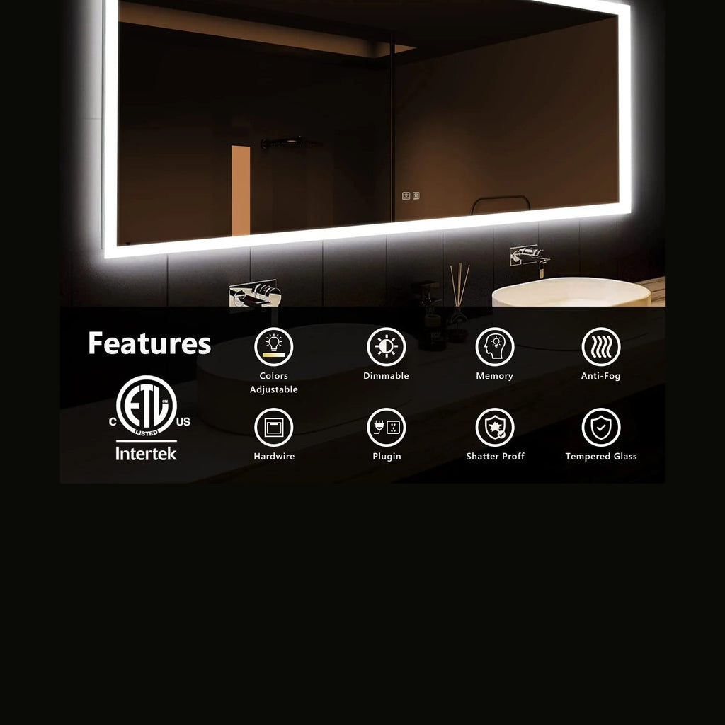 Hausvita Deluxe Edge Glow LED Bathroom Mirror