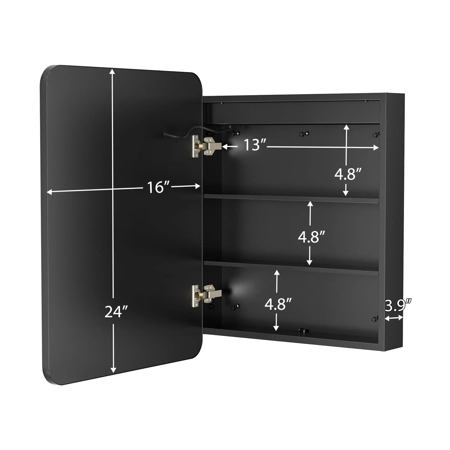 Hausvita Framed Recessed LED Light Bathroom Medicine Cabinet -small