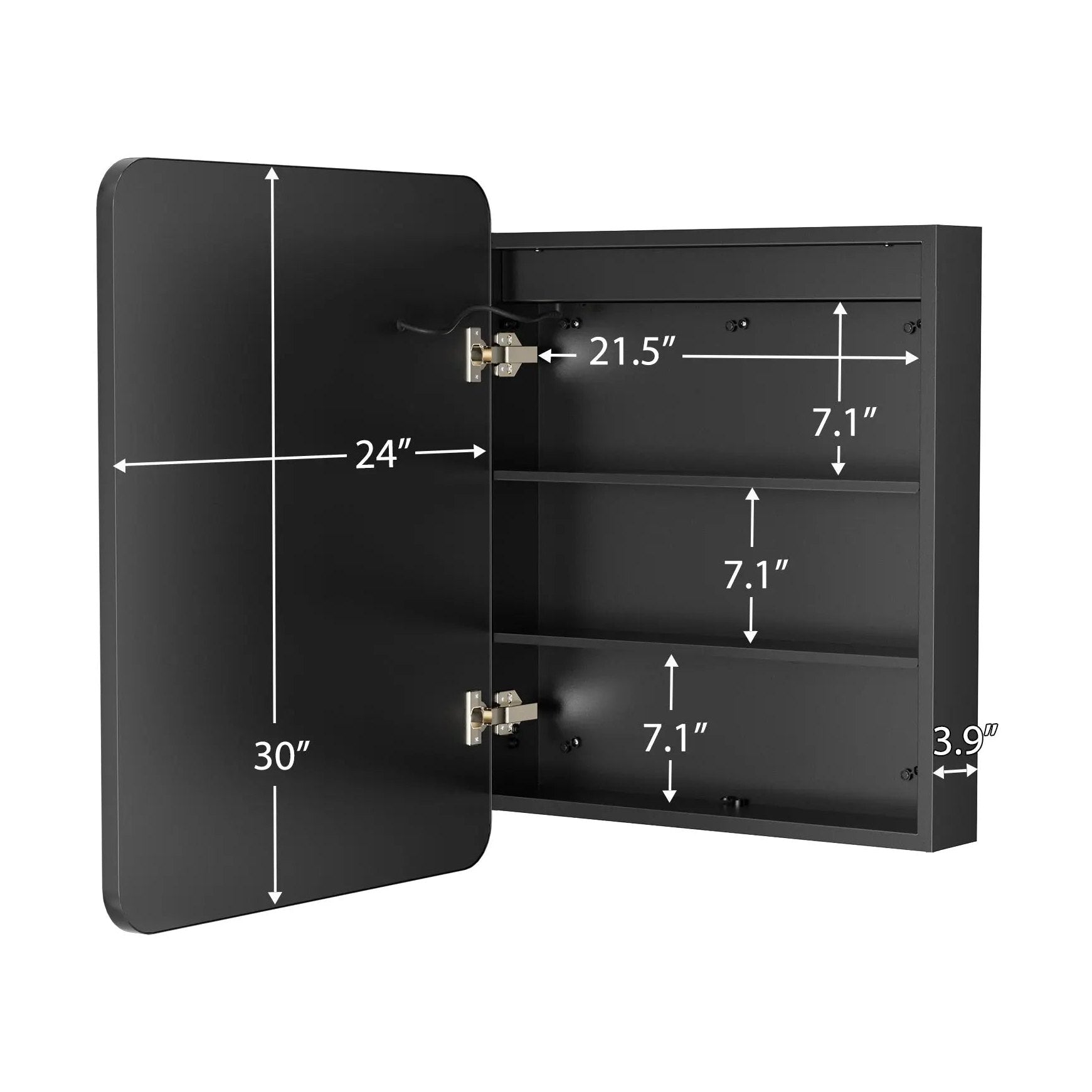 Hausvita Framed Recessed LED Light Bathroom Medicine Cabinet -small