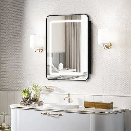 Hausvita Framed Recessed LED Light Bathroom Medicine Cabinet -small