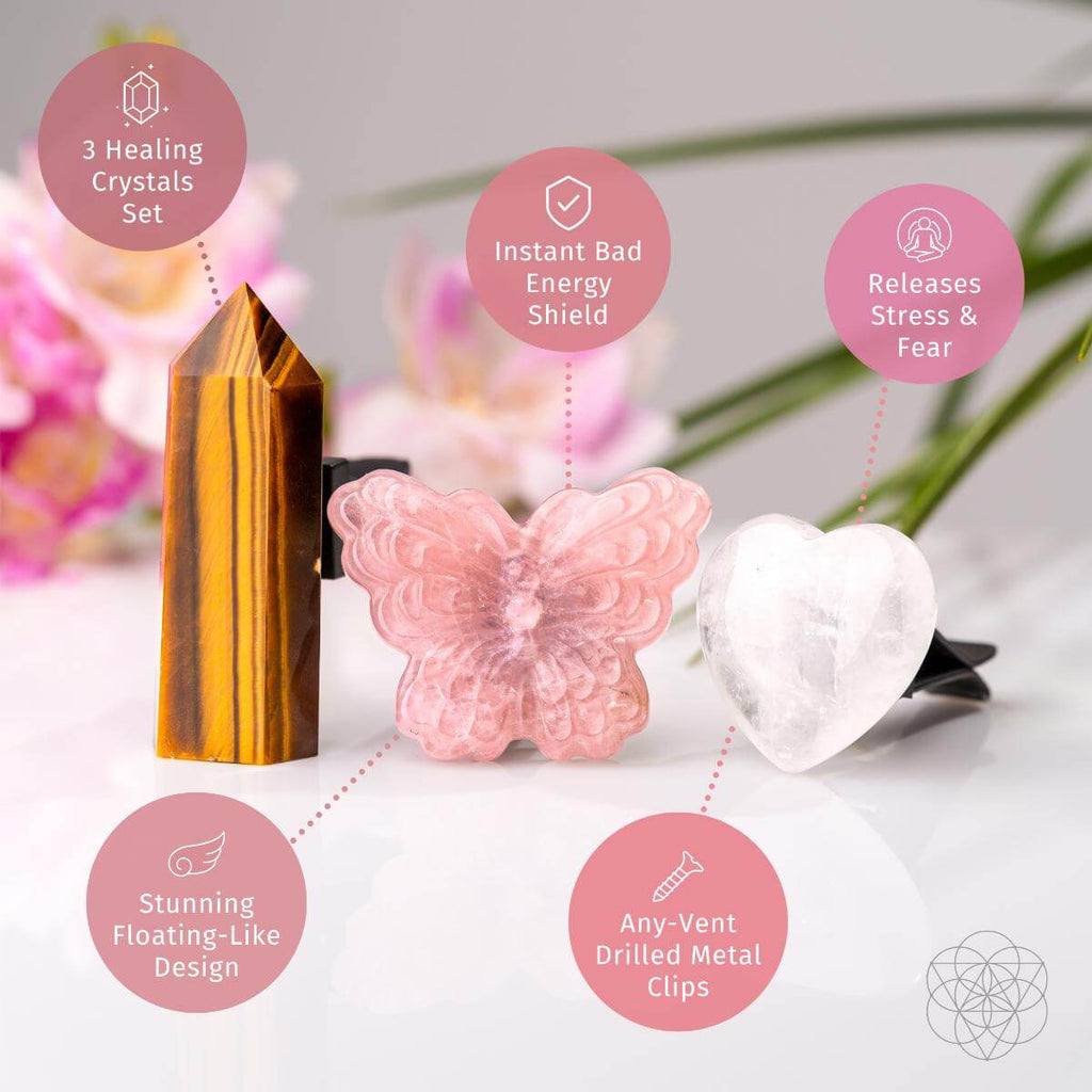 Healing Crystal Butterfly Car Set | Conscious Items