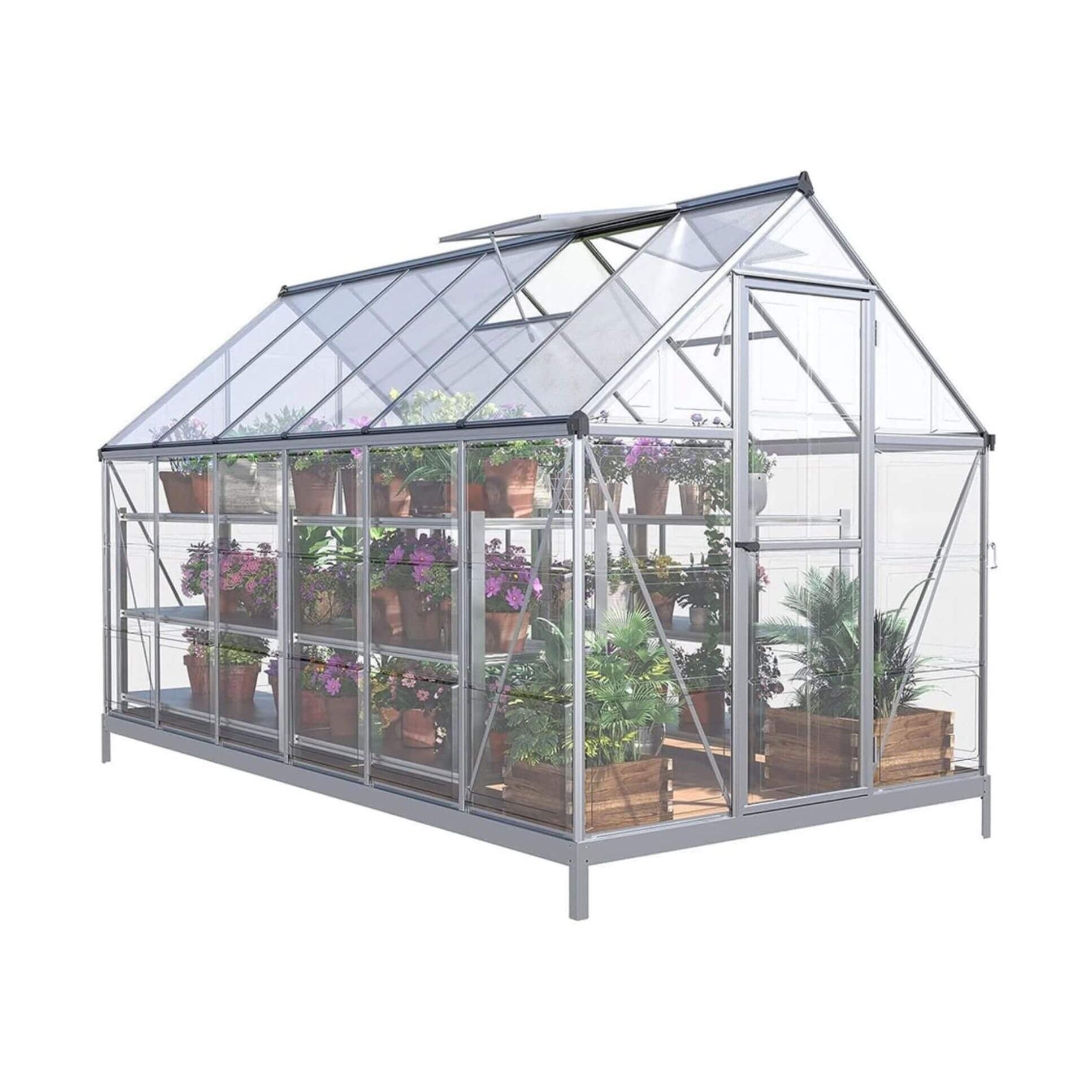 Heavy-Duty All-Weather Aluminum-Polycarbonate Walk-In Greenhouse Model | SAKSBY WHOLESALE