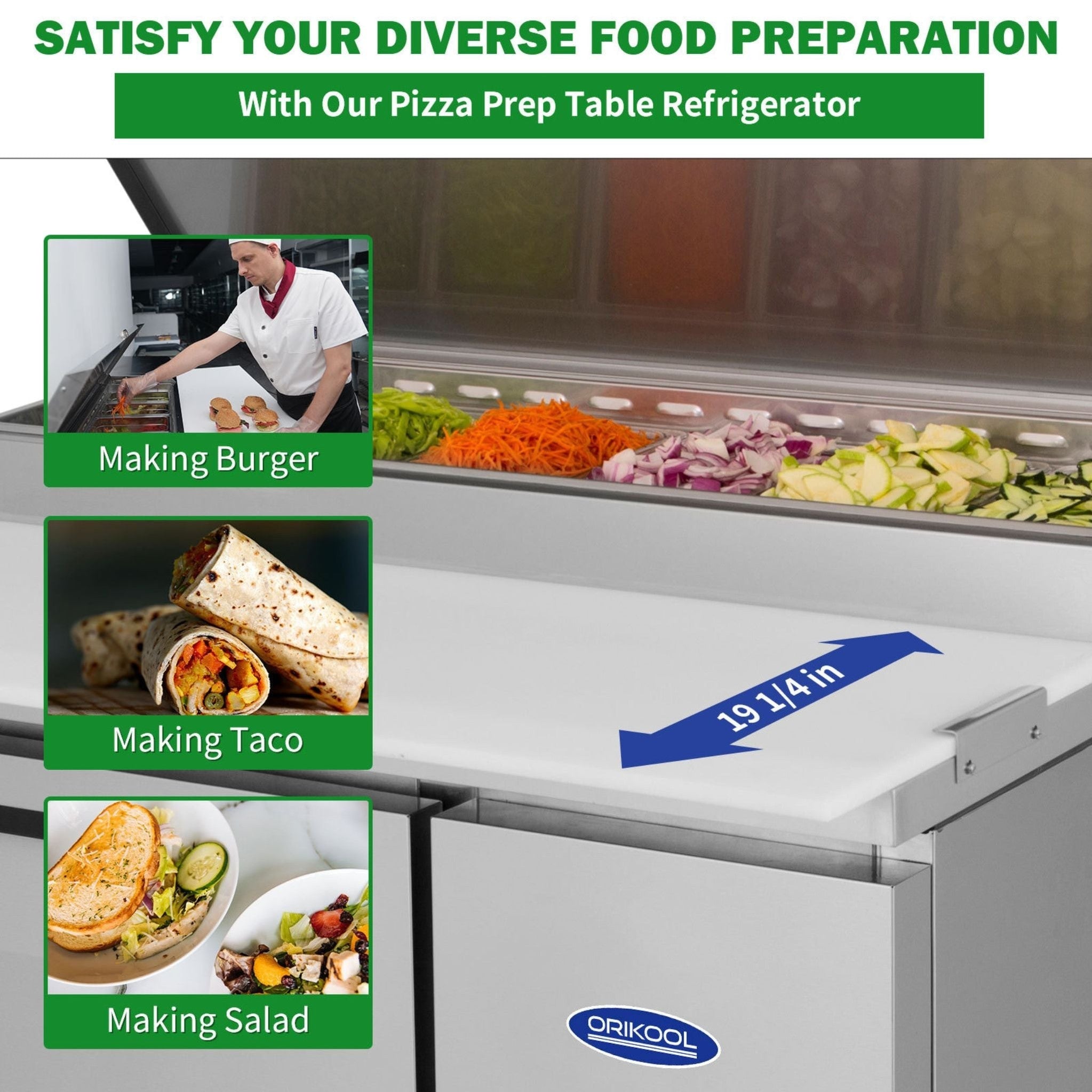 Heavy-Duty Corrosion-Resistant Stainless-Steel Pizza Prep Table | SAKSBY WHOLESALE