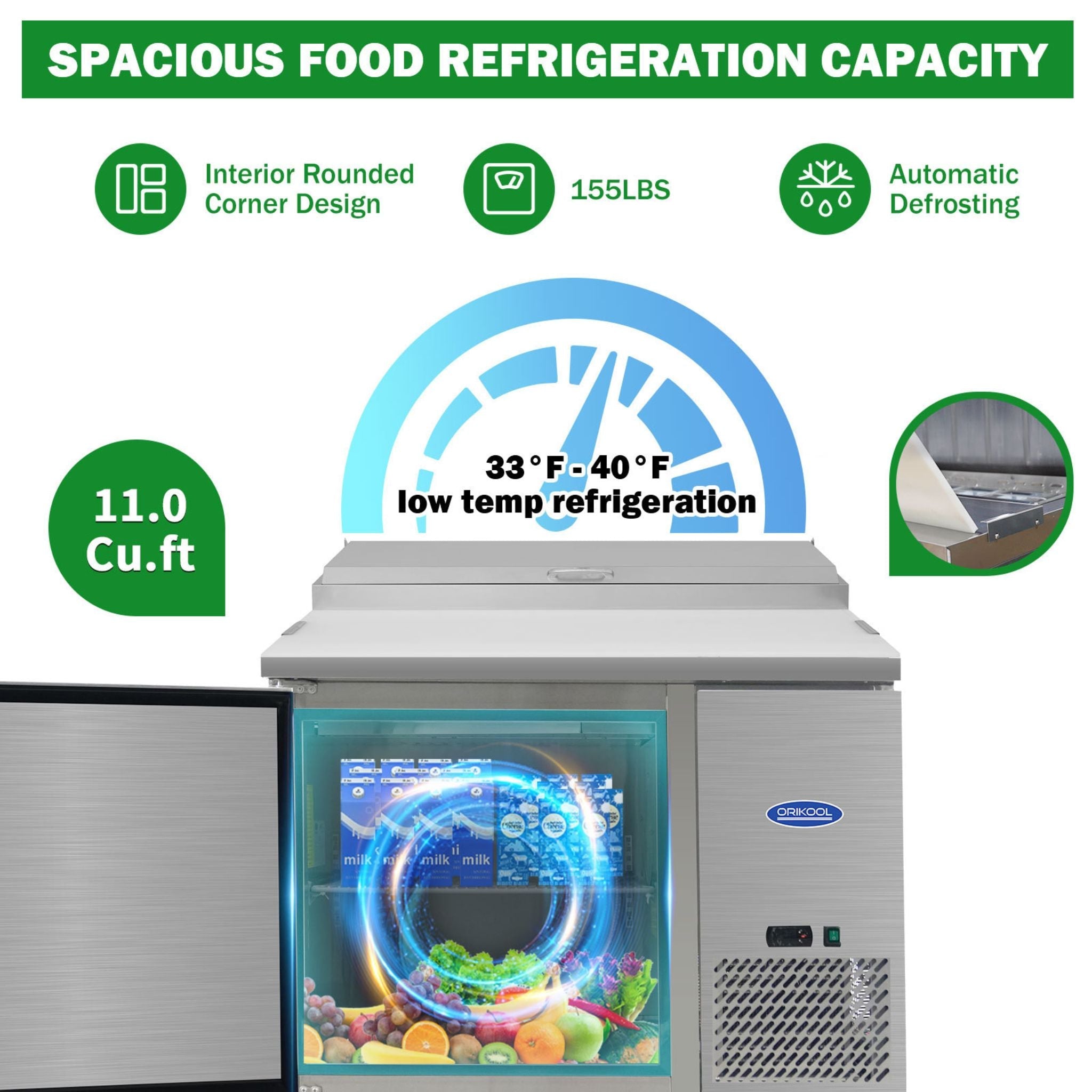 Heavy-Duty Corrosion-Resistant Stainless-Steel Pizza Prep Table | SAKSBY WHOLESALE