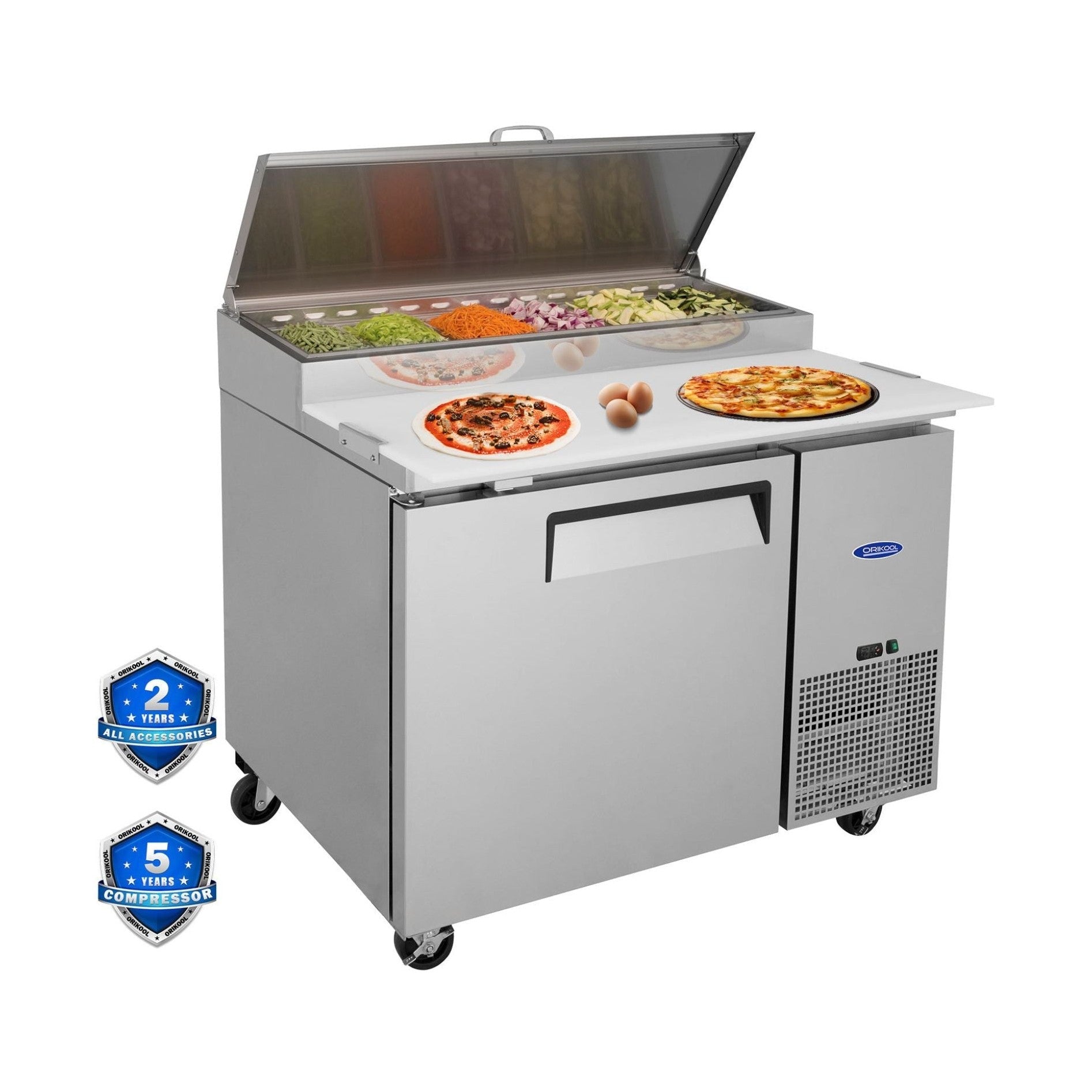 Heavy-Duty Corrosion-Resistant Stainless-Steel Pizza Prep Table | SAKSBY WHOLESALE