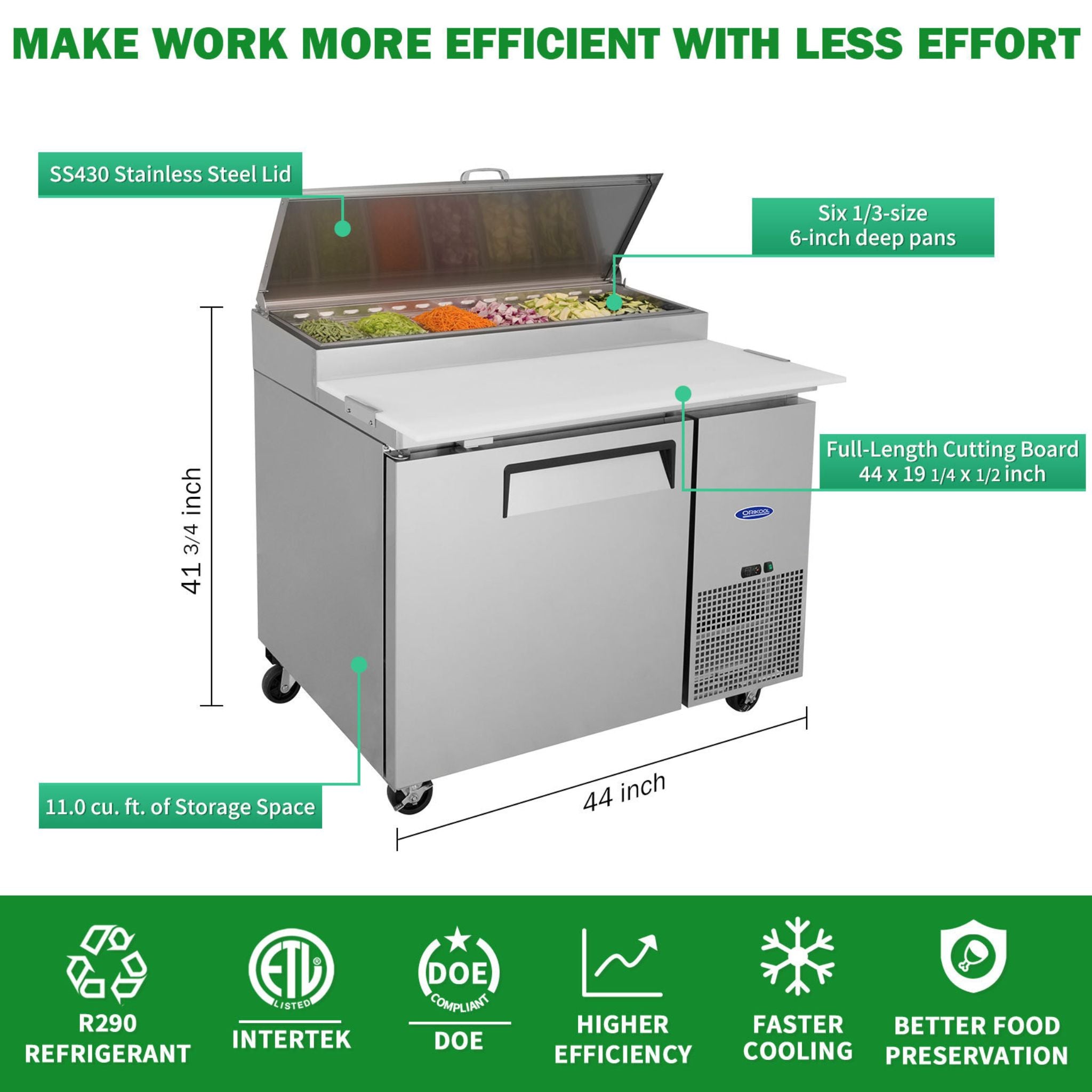 Heavy-Duty Corrosion-Resistant Stainless-Steel Pizza Prep Table | SAKSBY WHOLESALE