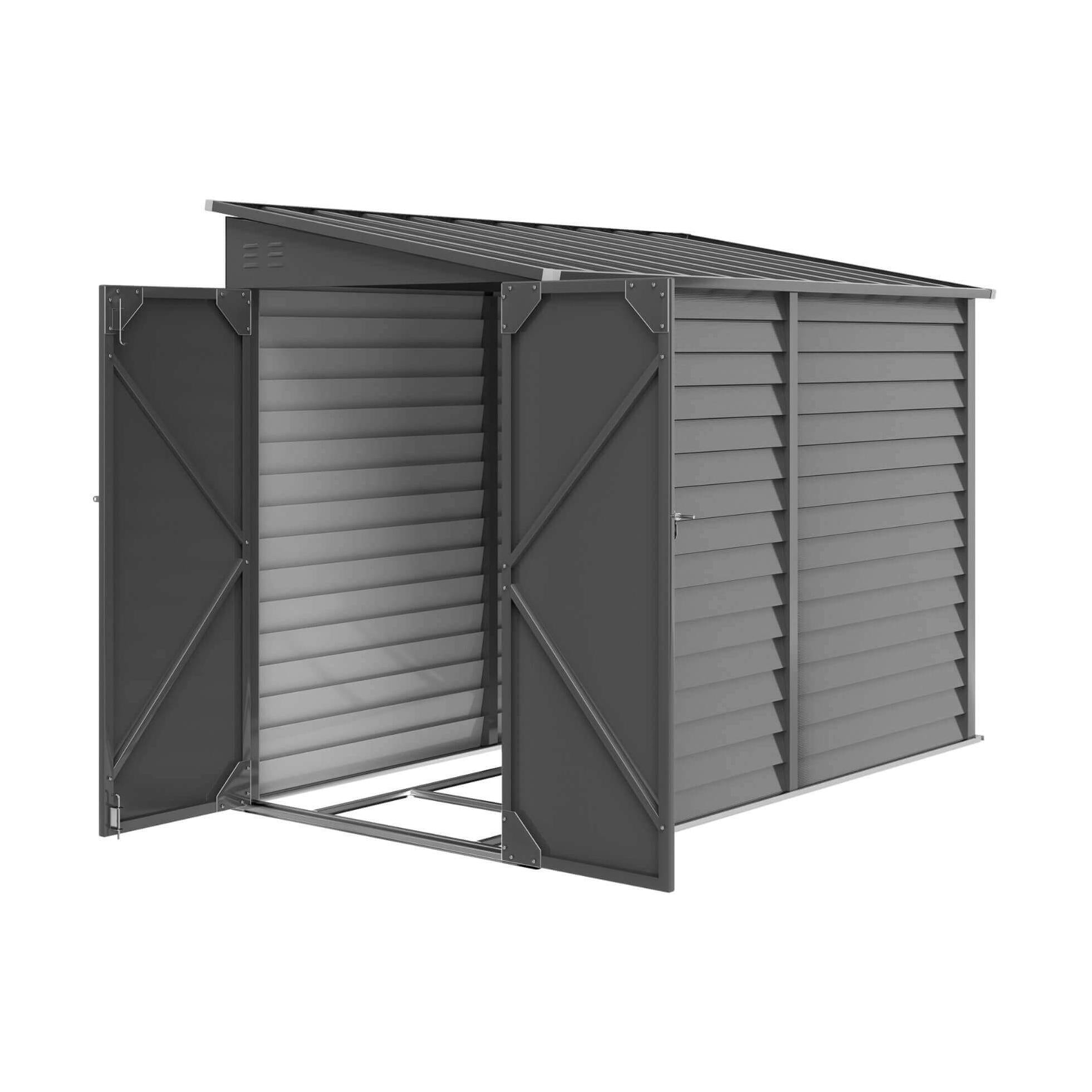 Heavy-Duty Outdoor-Grade Galvanized Lockable-Doors Storage Shed | SAKSBY WHOLESALE