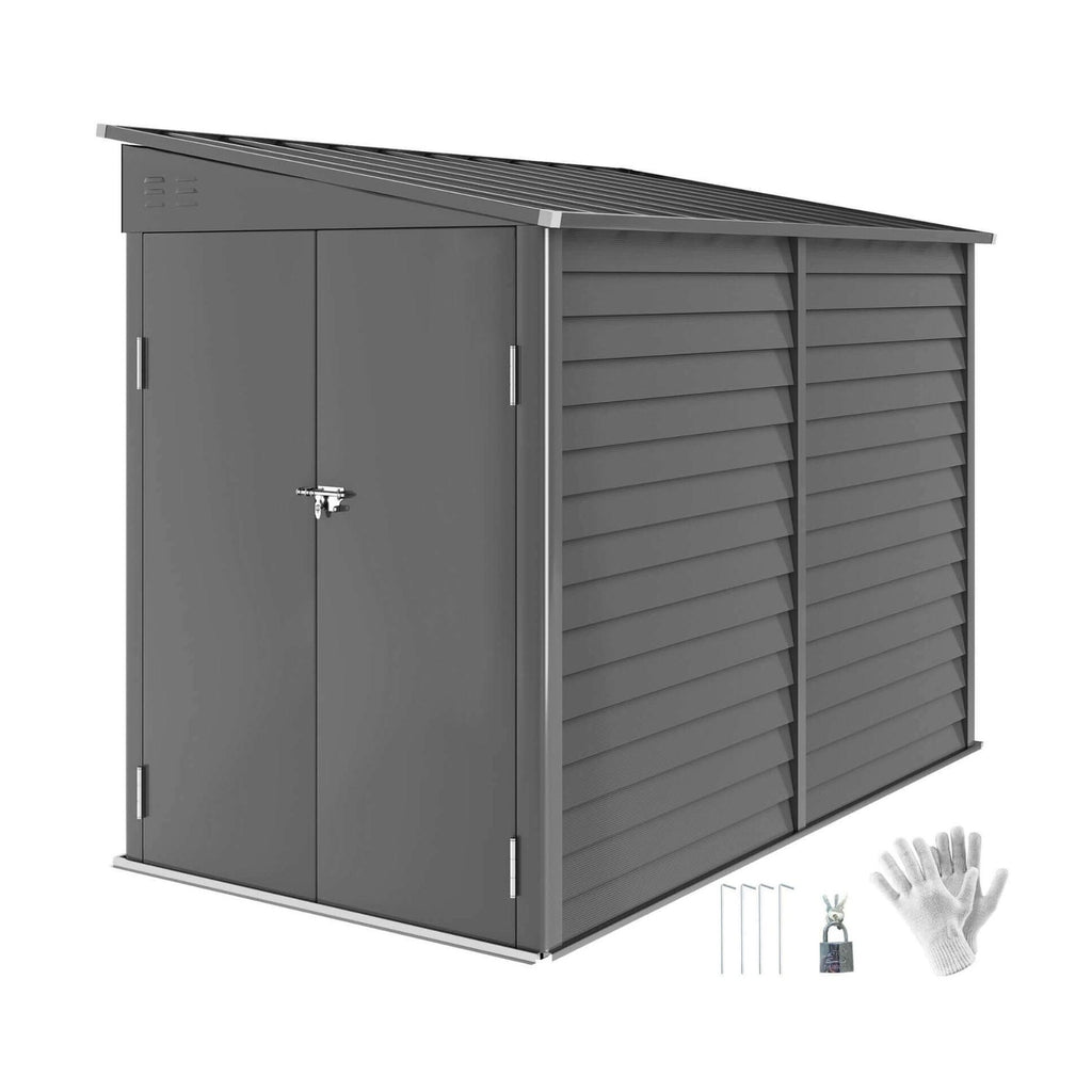 Heavy-Duty Outdoor-Grade Galvanized Lockable-Doors Storage Shed | SAKSBY WHOLESALE