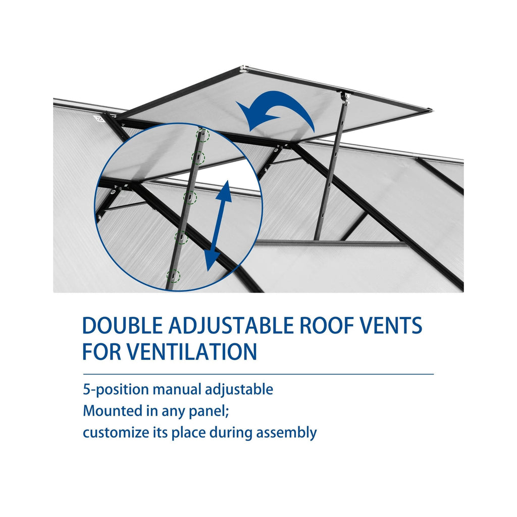 Heavy-Duty Polycarbonate Greenhouse Walk-In Raised-Base | SAKSBY WHOLESALE