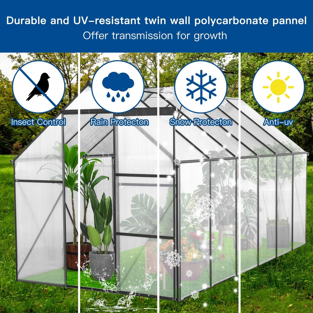 Heavy-Duty Polycarbonate Greenhouse Walk-In Raised-Base | SAKSBY WHOLESALE