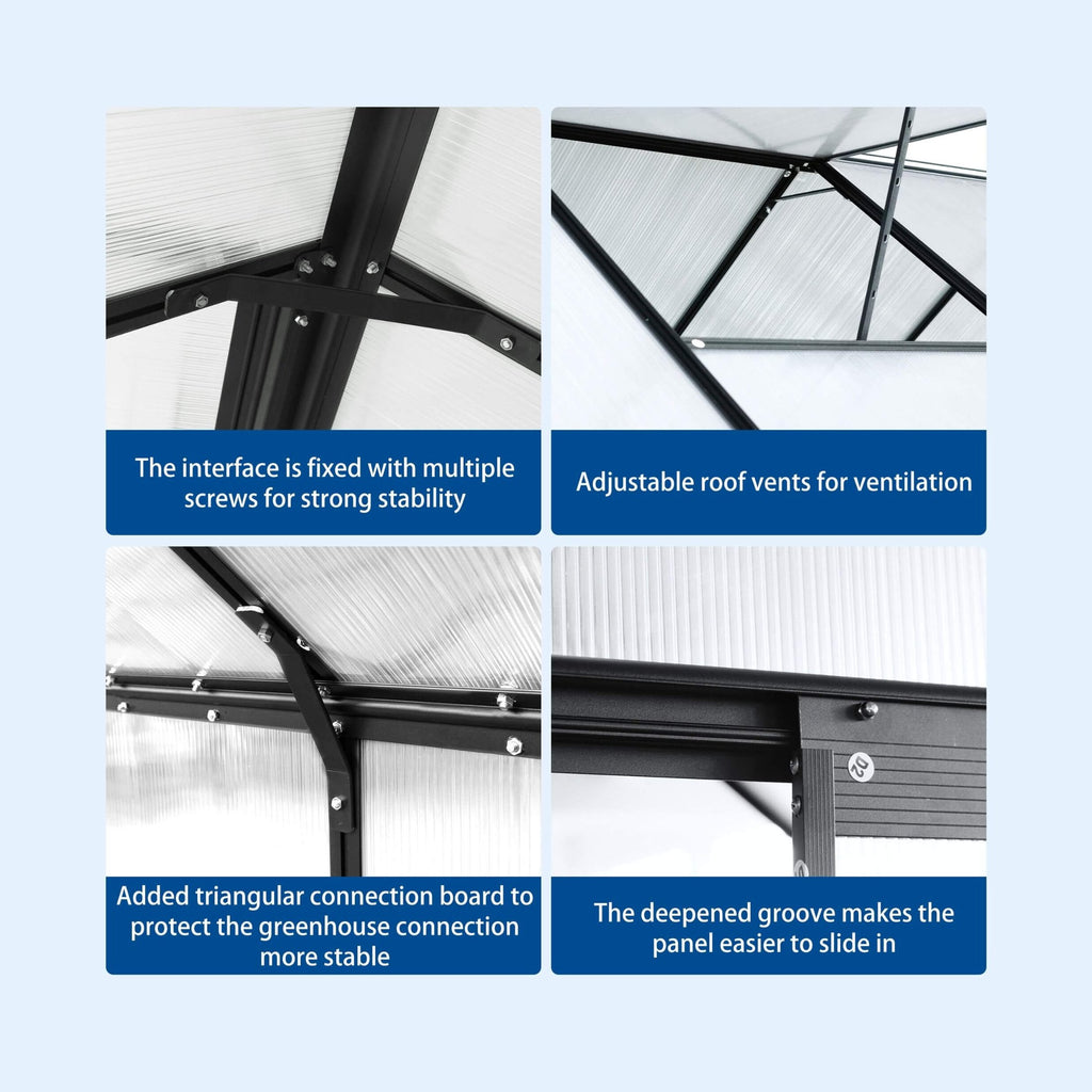 Heavy-Duty Polycarbonate Greenhouse Walk-In Raised-Base | SAKSBY WHOLESALE