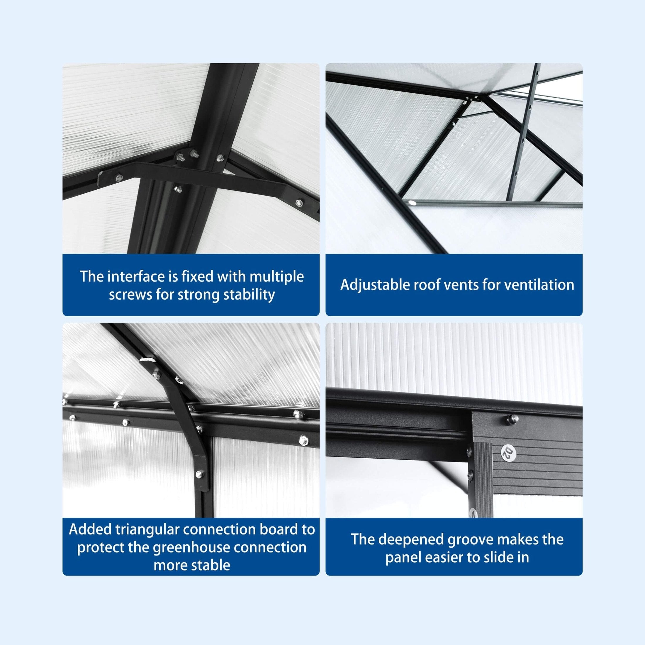 Heavy-Duty Polycarbonate Greenhouse Walk-In Raised-Base | SAKSBY WHOLESALE