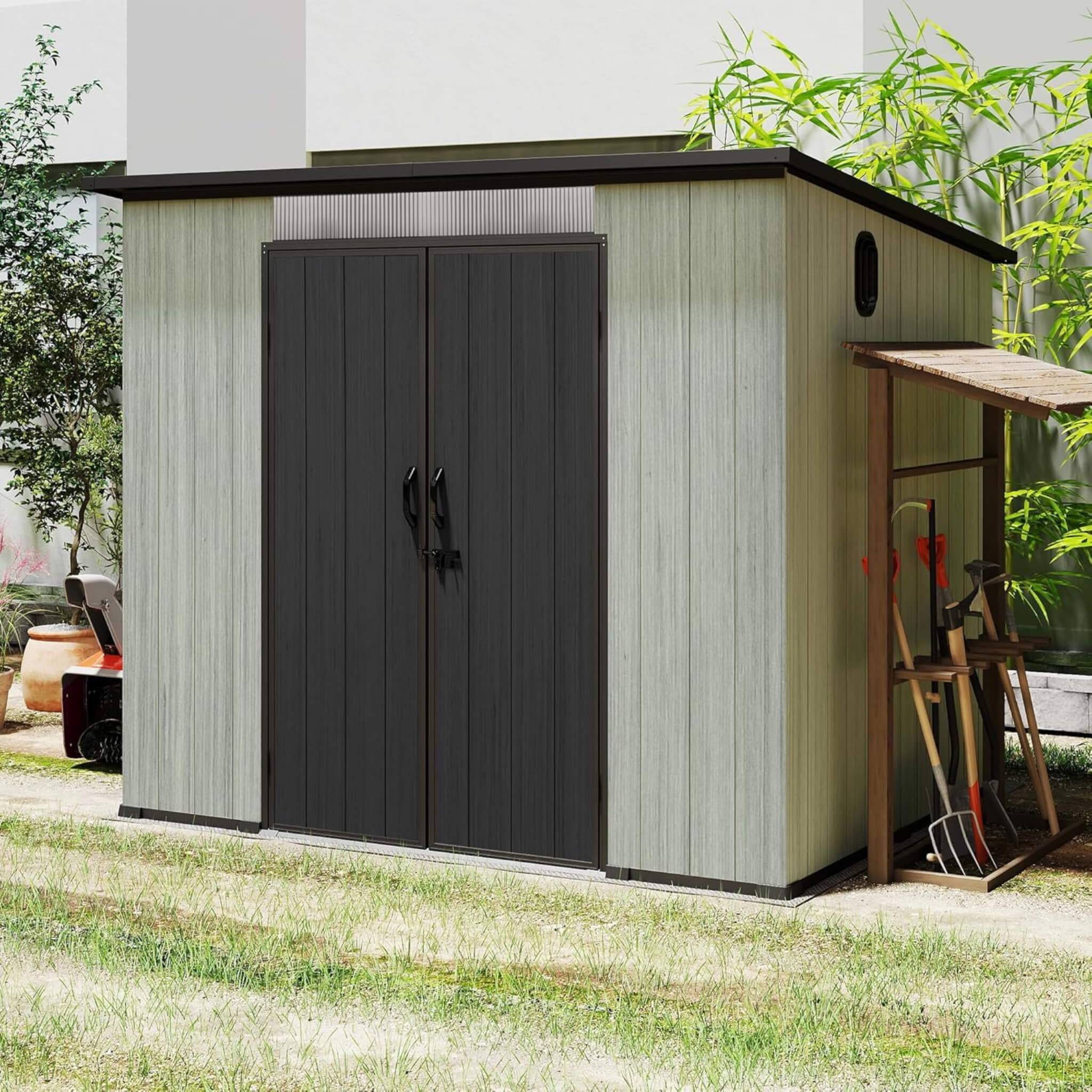 Heavy-Duty Weather-Resistant Lockable Double-Doors Resin Shed | SAKSBY WHOLESALE