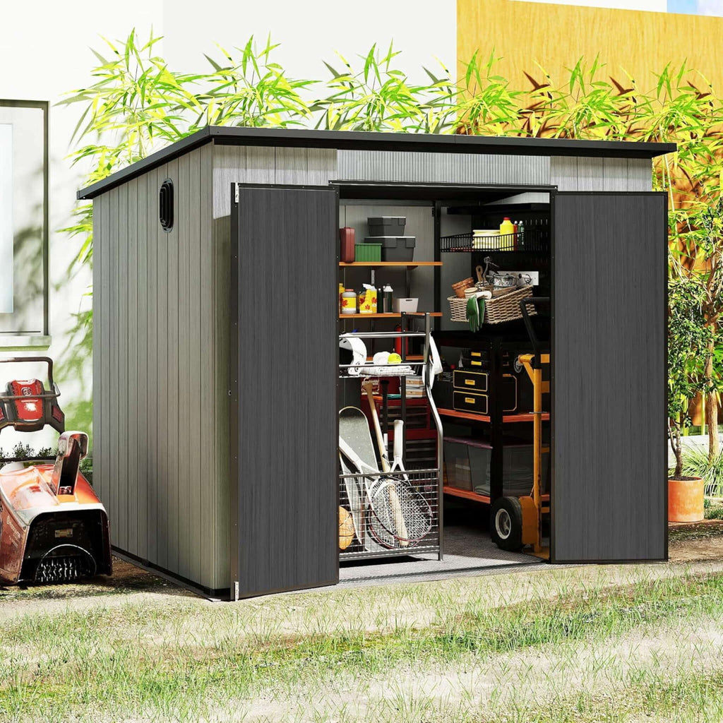 Heavy-Duty Weather-Resistant Lockable Double-Doors Resin Shed | SAKSBY WHOLESALE