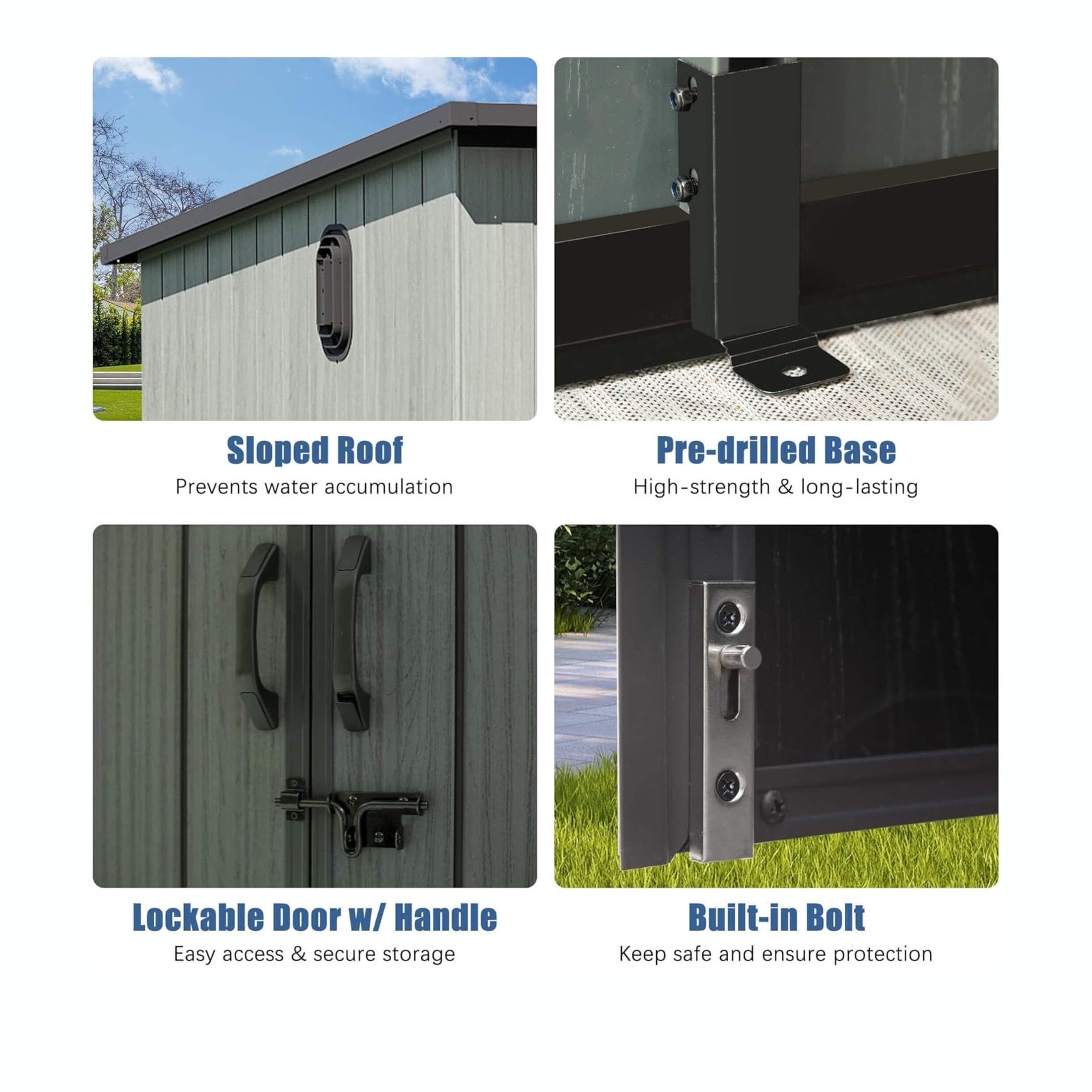 Heavy-Duty Weather-Resistant Lockable Double-Doors Resin Shed | SAKSBY WHOLESALE
