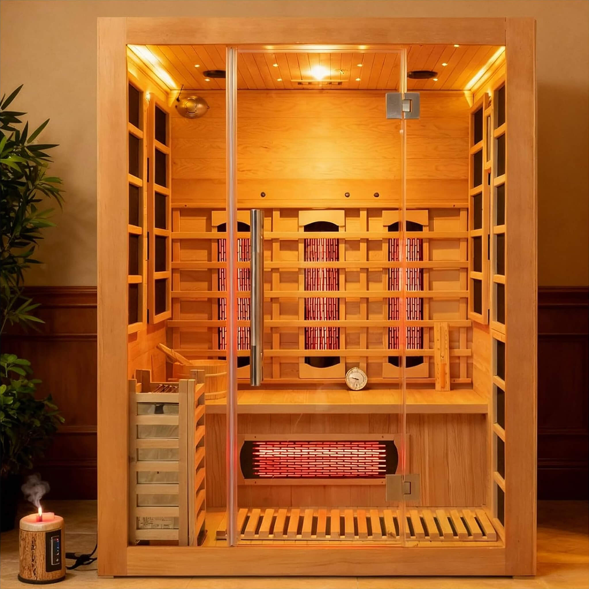 Hybrid Infrared Sauna 3-Person HyperThermalDeluxeExecutiveSeries Ultra | SAKSBY WHOLESALE