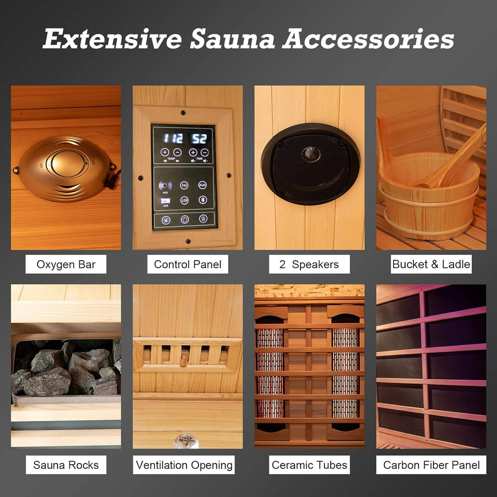 Hybrid Infrared Sauna 3-Person HyperThermalDeluxeExecutiveSeries Ultra | SAKSBY WHOLESALE