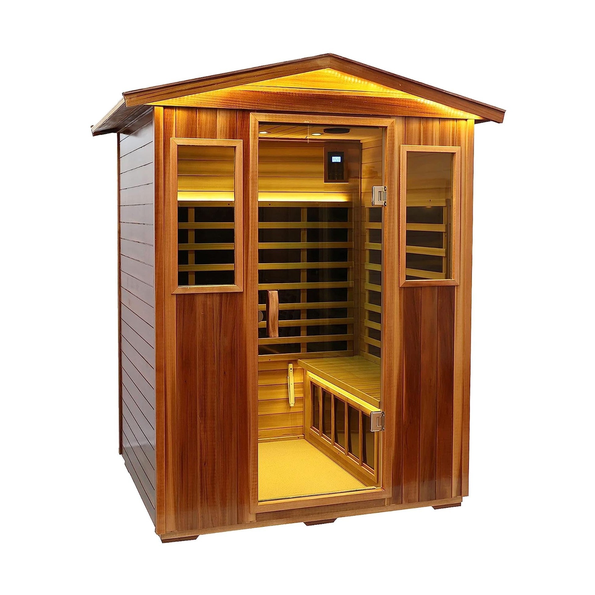 HyperIndustrialGrade UltraPremium Outdoor Infrared Hemlock Sauna | SAKSBY WHOLESALE