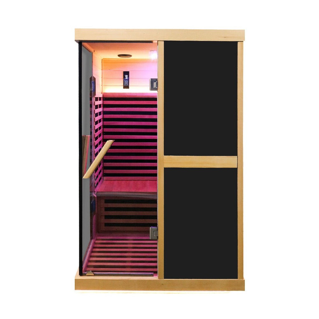 Thermora Premium Large 2-Person V-Shaped FAR Infrared Sauna Room With Double Glass Doors, 1980W (SAK96413) by SAKSBY WHOLESALE