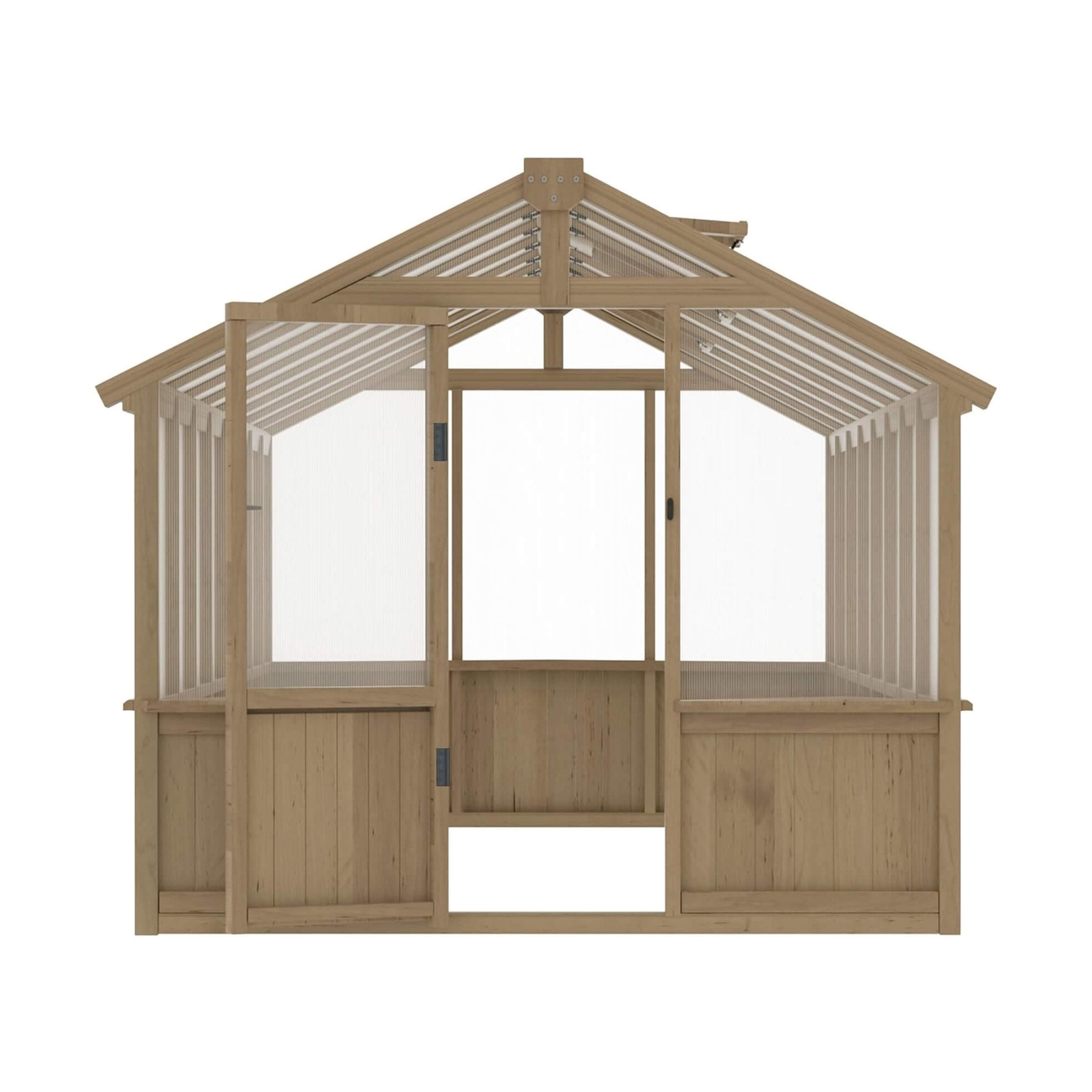 HyperUltraPremiumWeather-Resistant Polycarbonate Wooden Greenhouse With Panels | SAKSBY