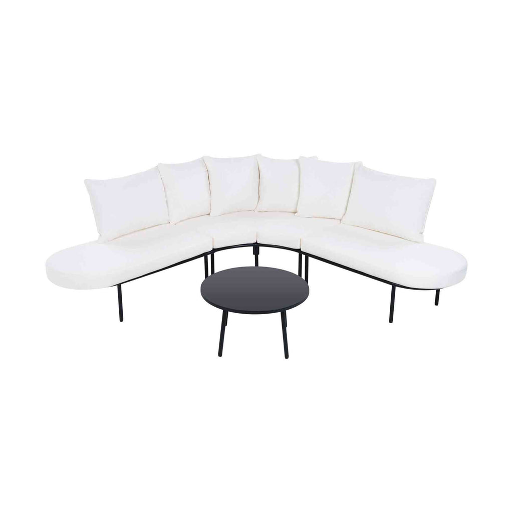 Alora Premium Half- Moon 6-Person Curved All-Weather Outdoor Furniture Sofa Patio Set With Coffee Table And Cushions (SAK76332) by SAKSBY WHOLESALE