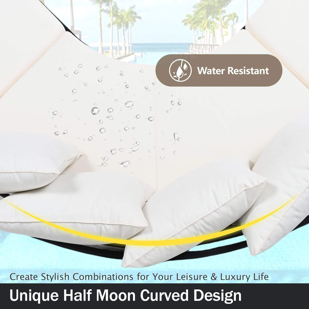 Alora Premium Half- Moon 6-Person Curved All-Weather Outdoor Furniture Sofa Patio Set With Coffee Table And Cushions (SAK76332) by SAKSBY WHOLESALE