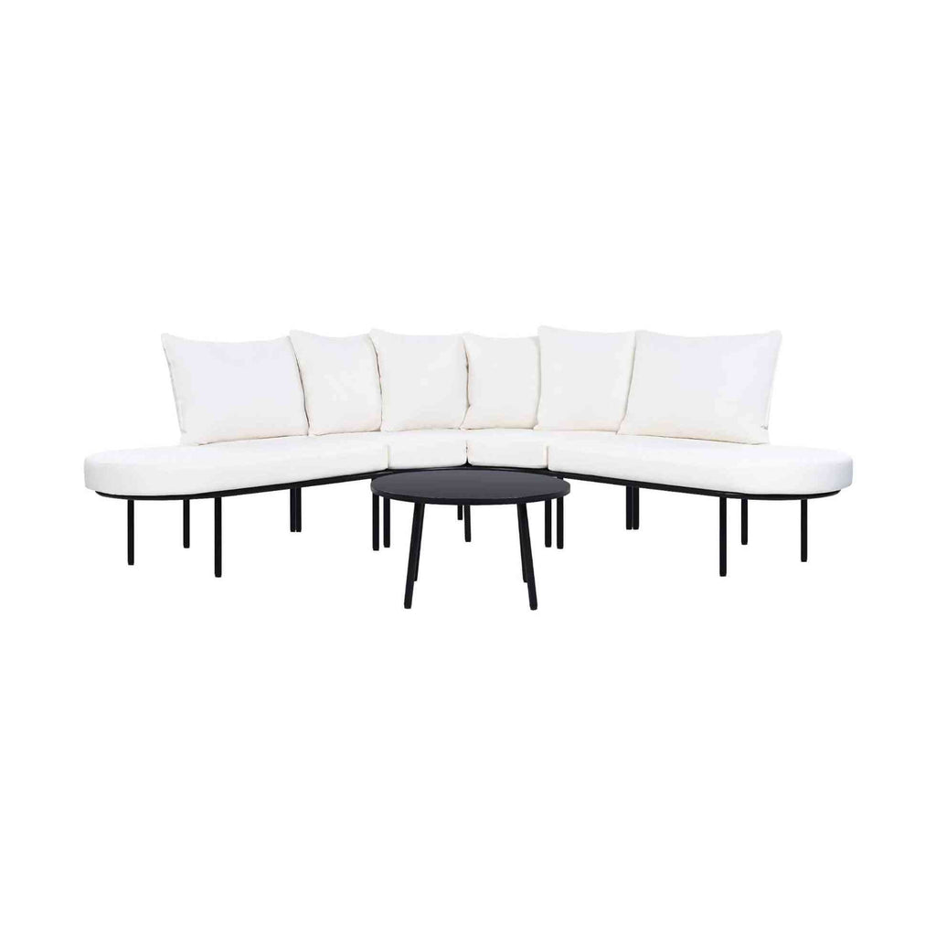 Alora Premium Half- Moon 6-Person Curved All-Weather Outdoor Furniture Sofa Patio Set With Coffee Table And Cushions (SAK76332) by SAKSBY WHOLESALE