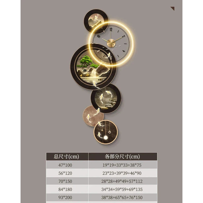 Illuminated LED Wall Clock Nine Fish | Dlight Decor