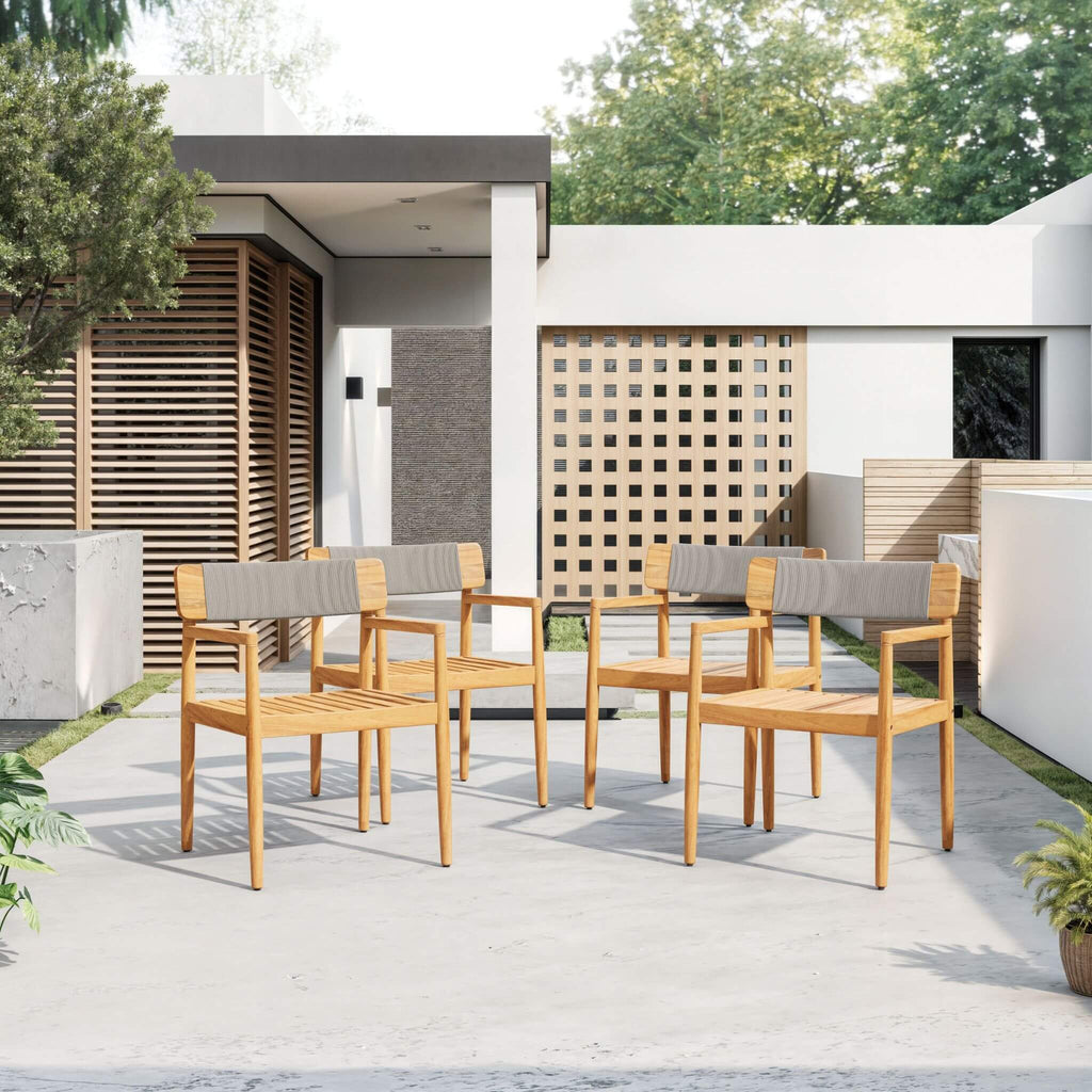 IndestructiblyWeatherproof PolyurethaneCoated AcaciaWood OutdoorDiningSet PremiumGrade PatioFurniture | SAKSBY