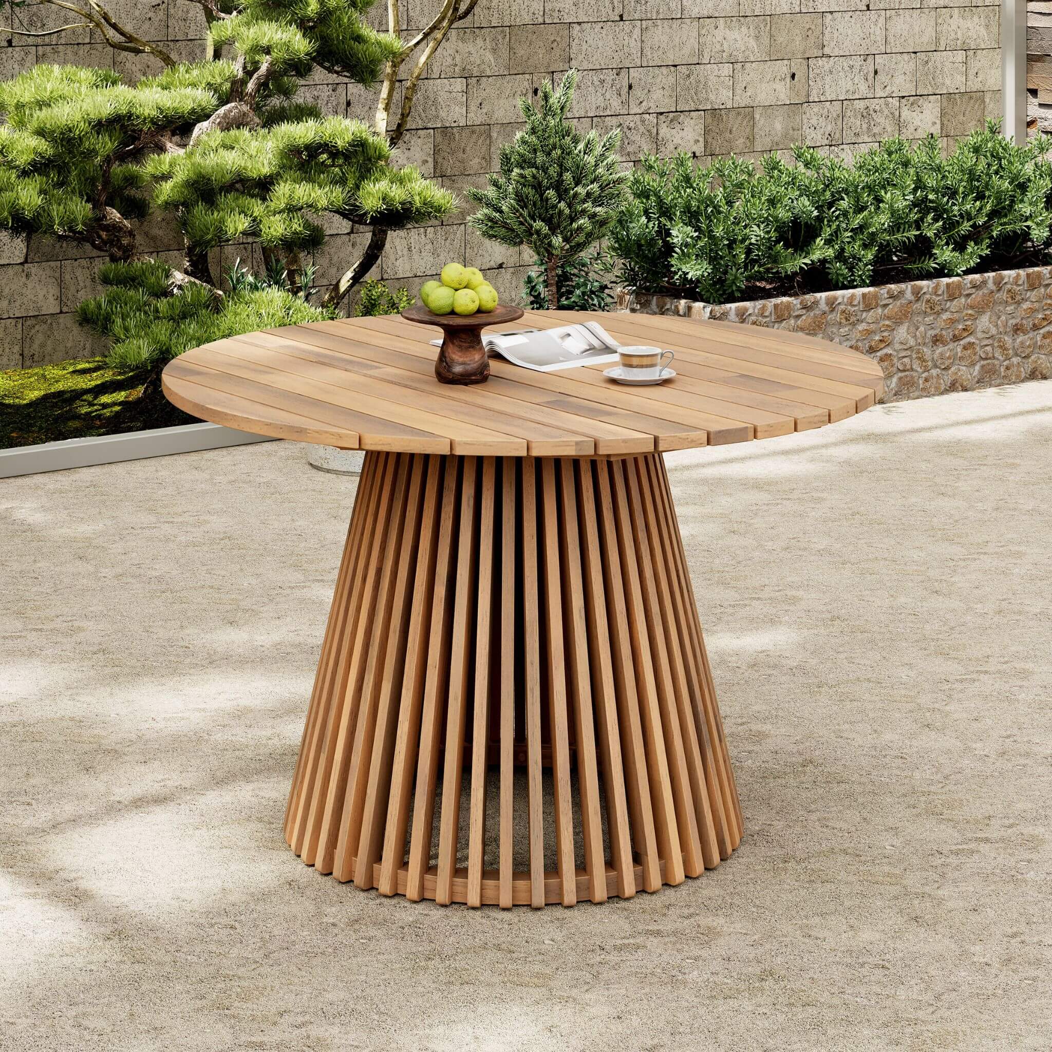 IndestructiblyWeatherproof PolyurethaneCoated AcaciaWood OutdoorDiningSet PremiumGrade PatioFurniture | SAKSBY