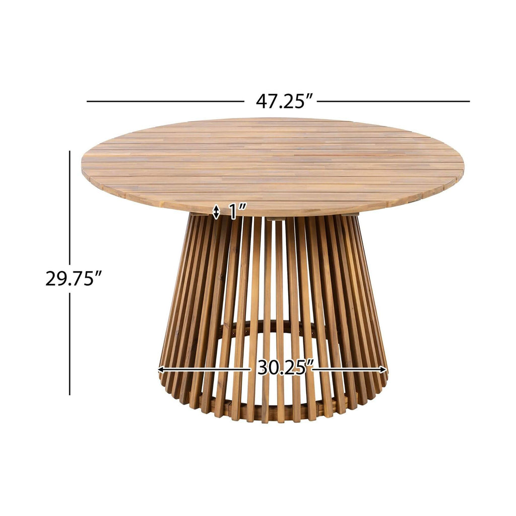 IndestructiblyWeatherproof PolyurethaneCoated AcaciaWood OutdoorDiningSet PremiumGrade PatioFurniture | SAKSBY